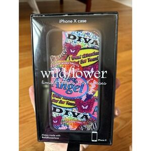 Wildflower Limited Edition Multicolored Case for iPhone X New In Box Diva, angel